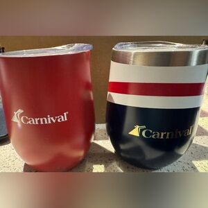 Carnival Cruise - Set of 2 -  Tumbler with lid - New
